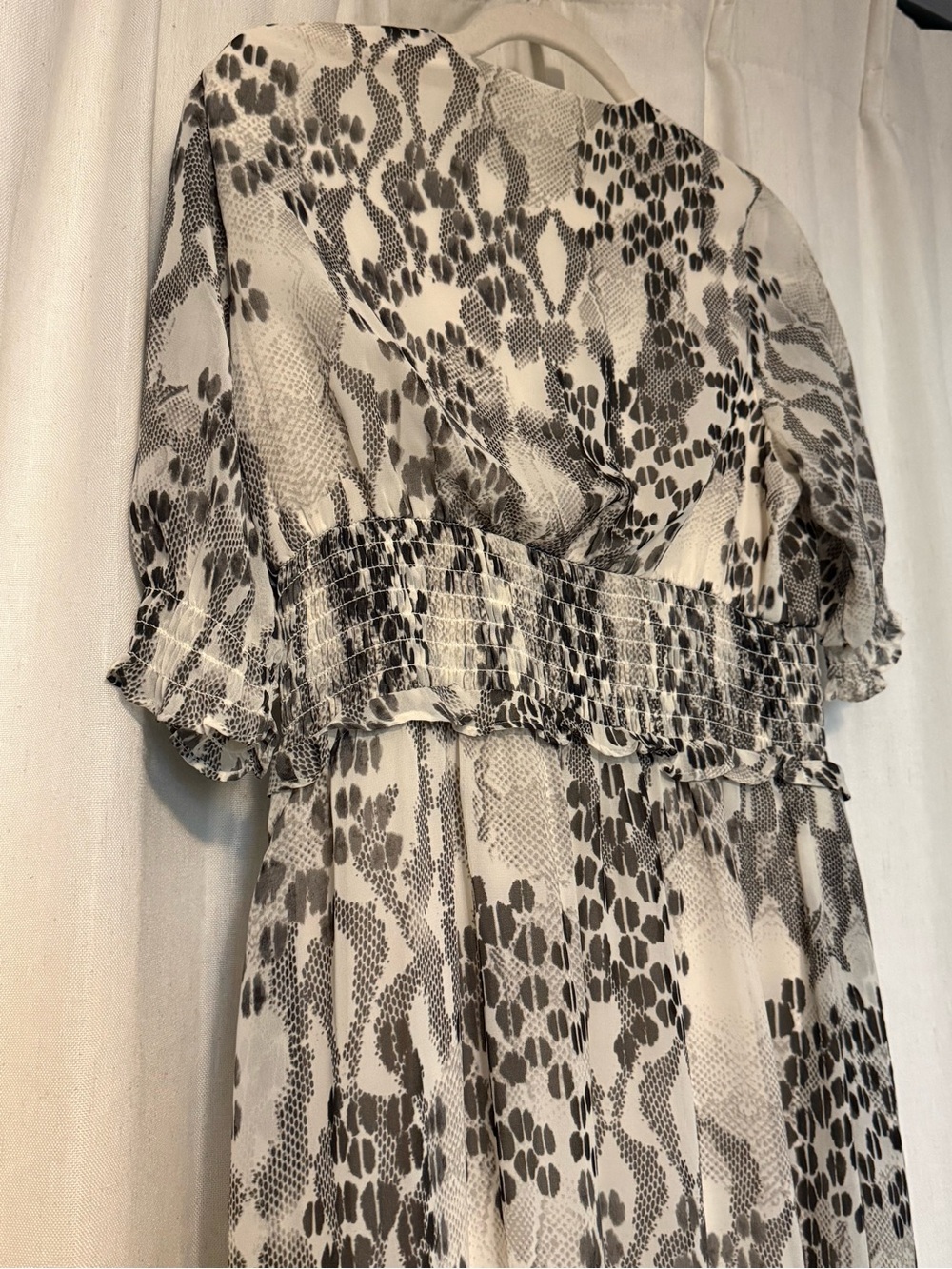 Express Snake-Print Midi Dress in Black and White